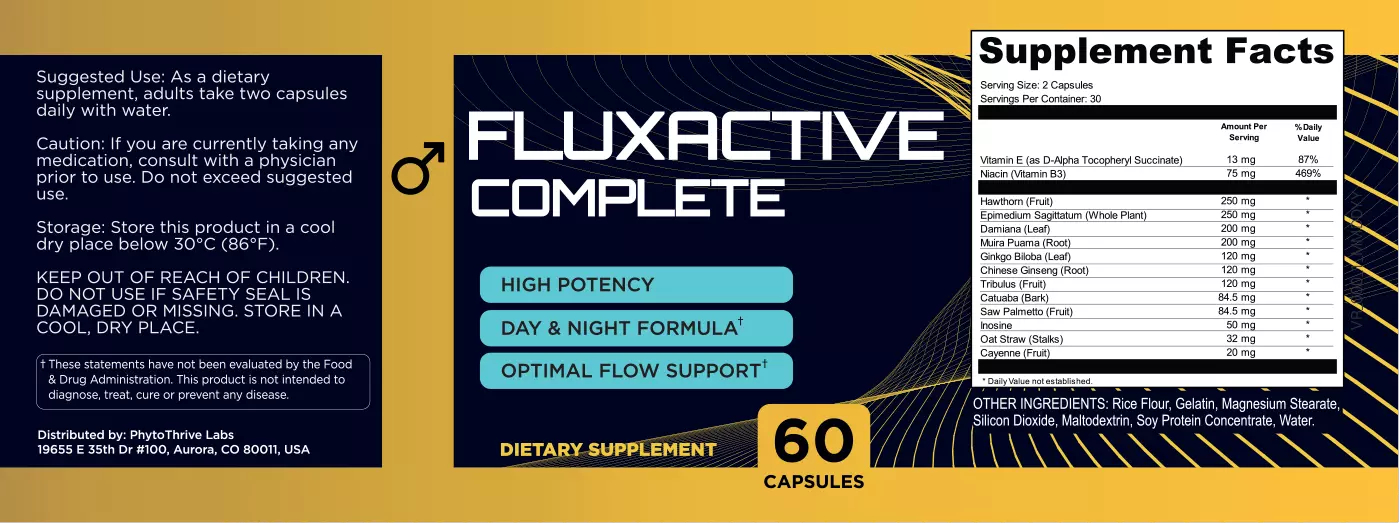Fluxactive Complete supplement facts